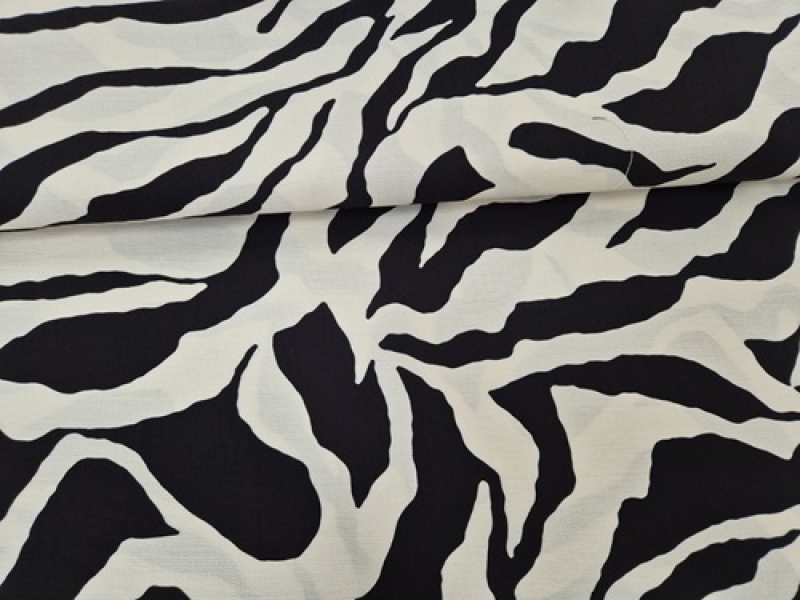 Viscose Nylon weiss/schwarz Zebra gestreift